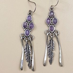 Lucky Brand Silver and Amethyst Earrings